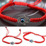 El Regalo Evil Eye Hamasa Hand Red String Unisex Bracelet Macrame Braided with Blue Lucky Eye to Ward Off The Evil Eye (Red) For Unisex Adult