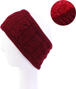 El Regalo 1 PC Winter Knitted Fleece Warm Unisex Headbands for Men & Women- Ear Warmer Headband Hair Band Wool Head Wraps Winter Unisex Ear Warmers (Plum Red)