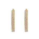 El Regalo Stainless Steel CZ Cubic Zirconia Hoop Earrings for Women | Double Row Round Hoops | Waterproof, Anti-Tarnish Surgical Steel Earrings with 2mm AAA CZ Stones