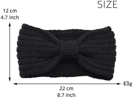 El Regalo Knitted Winter Twist Woolen Warm Headband with Buttons for Face Mask Cover | Cold Weather Hair Accessories Head Wrap | Winter Designer Headbands for Women & Men (Black)