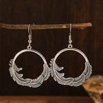 El Regalo Bohemian Oxidised Silver Earrings for Women | Vintage Tribal Hoop & Geometric Drop Earrings | Boho Statement Dangle Earrings for Girls | Indo Western Fashion Jewellery (Style-2)