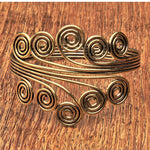 El Regalo Women's 1 Pc Oxidized Vintage Spiral Armlet In Antique Finish- Filigree Adjustable Spiral Brass Arm Cuff Bracelet (Antique Golden)