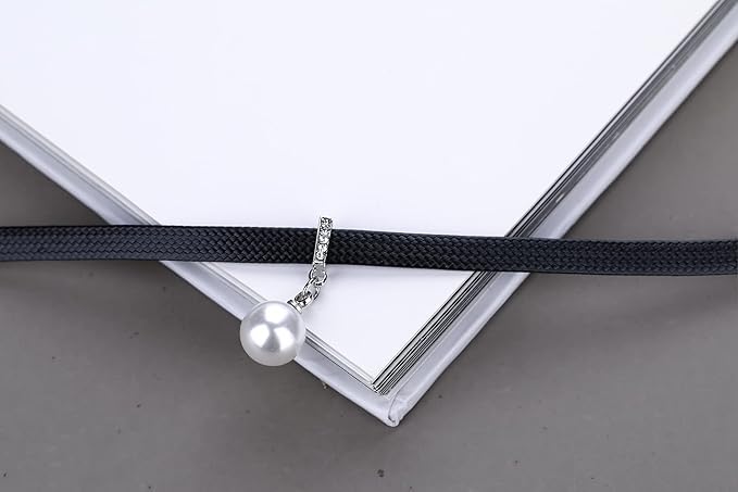 El Regalo Elegant Pendant Choker Necklace for Girls & Women- Stylish CZ Heart, Pearl, Cat, Bee & Flower Pendant Necklace (CZ Pearl)