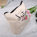El Regalo 1PC 'I Love You Sister' OR Sisters Forever Friends Printed Makeup Pouch, Portable Travel Toiletry Bag, Multipurpose Zippered Organizer Bag (I Love You Sister)