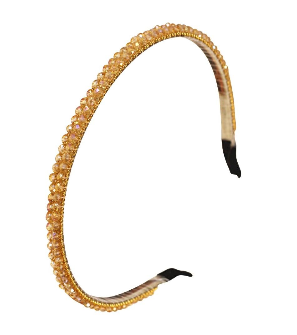 El Regalo Crystal Flowers Sleek Fancy Sparkly Party Hairband for Girls & Women | Party Hair Accessories, Hairbands, Headband (golden)