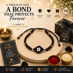 El Regalo Evil Eye Bracelet Rakhi for Brother with Roli Chawal in Gift Box (Black)