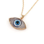 El Regalo Evil Eye Druzy Evil Eye Modern Pendant Necklace for Girls & Women (White)
