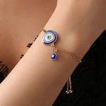 El Regalo Fashion Lucky Evil Eye Adjustable String Bracelet | Protection & Good Luck Chain Bracelets for Girls & Women (Dark Blue)