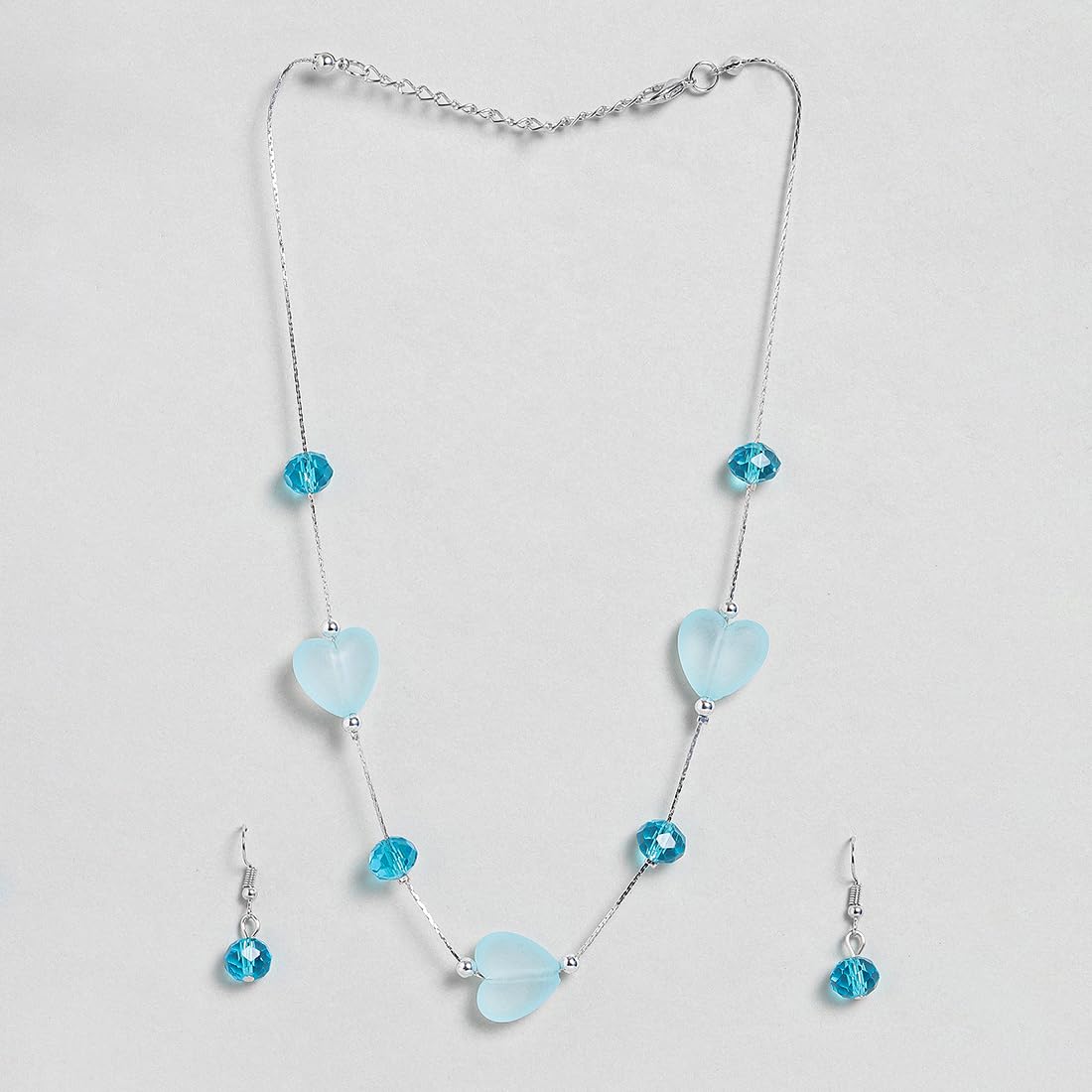 El Regalo Kids Jewelry Combo Set of 2 Necklaces & 2 Earrings Pairs- Shimmering Crystals Beads Necklace & Earrings Jewelry Set for Kids/Girls & Teens (Option-5)