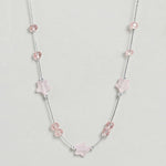 El Regalo 2PCs Crystals Beads Necklace & Earrings Jewelry Set for Kids/Girls & Teens - Shimmering/Matt Crystal Beads Fancy Jewelry Set (Pink Stars)