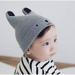 El Regalo 1 PC Kids Soft Caps | Beanie Earflaps Little Girl Boy Colorful Cartoon Bear Warm Knit Hat (1-3 Years) (Grey)