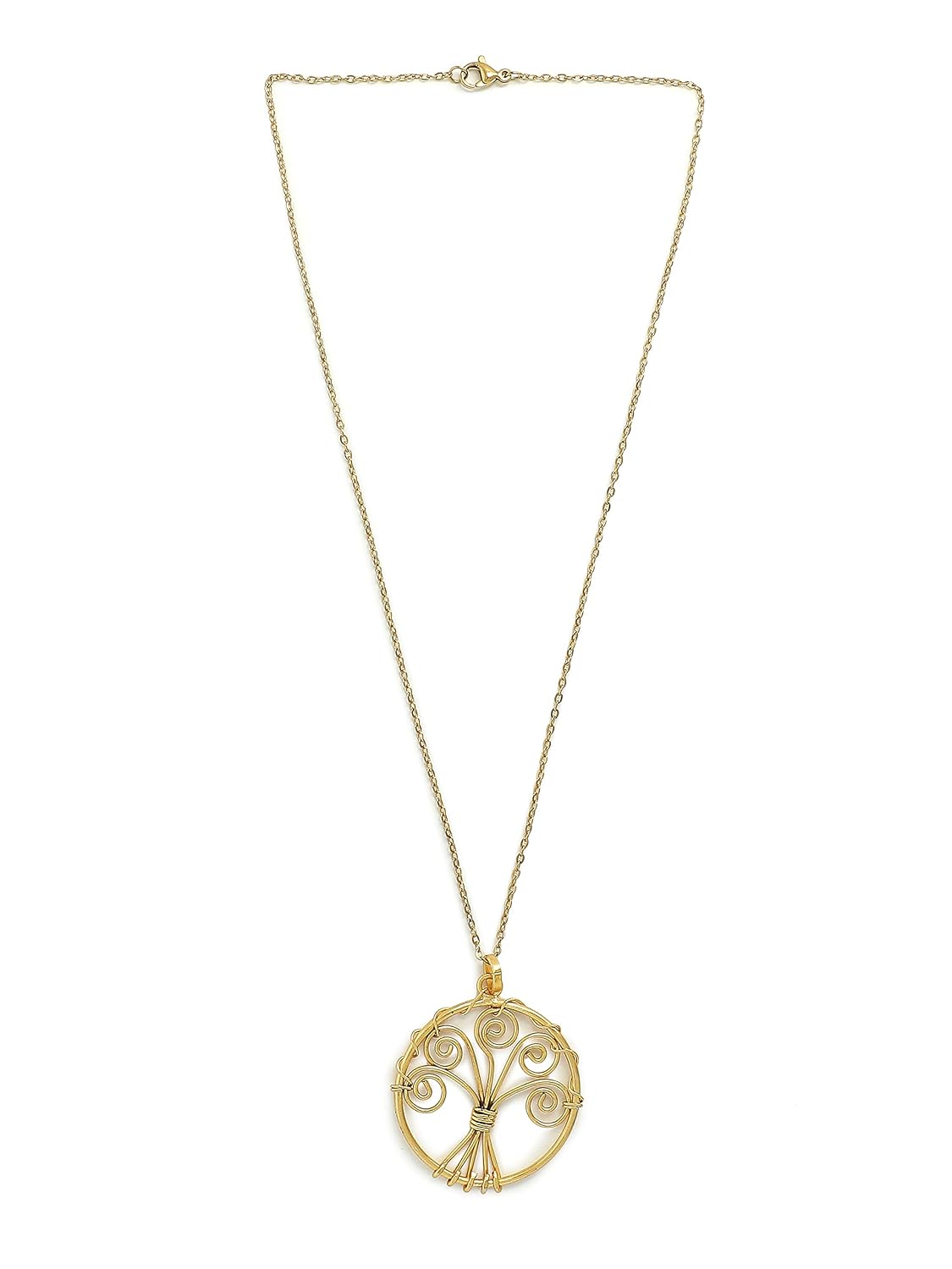 El Regalo Tree of Life Pendant Necklace for Women and Girls with a Symbolic Charm- Handmade Bohemian Jewelry (Golden)