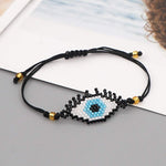 El Regalo Evil Eye Miyuki Seed Beads Rakhi for Brother | Handmade 100% Authentic Japanese Miyuki Seed Beads Rakhi with shagun, Card in Rakhi Gift Box (Black Evil Eye)