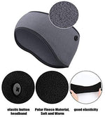 El Regalo 2PCs Winter Ear Warmer Headband with Buttons for Masks- Elastic Headband Winter Headband Full Cover Ear Muff Headband for Yoga Outdoor Sports Activities for Men & Women (Grey & Blue)