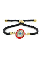 El Regalo Golden Evil Eye Charms Unisex Bracelet for All- Fancy Evil Eye Rope Adjustable Bracelet for Kids/Girls/Boys/Men/Women (Red Evil Eye Bracelet)