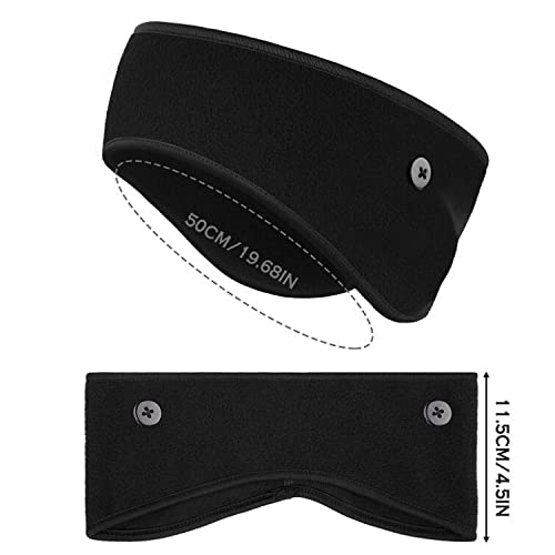El Regalo 2 PCs Fleece Ear Warmers Headband Winter Ear Muffs for Men Women Kids in Cold Weather, Running Yoga Skiing Riding Bike Ear Cover (2 Blue)