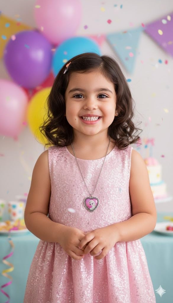 El Regalo Enchanted Tales Princess Pendant Necklace for Girls & Toddlers - Magical Character Jewelry for Birthdays, Parties & Gifting (Style-1)