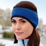 El Regalo 1 PC Fleece Ear Warmer Unisex Sports Headband with Velcro, Cozy Fleece Ski Ear Muff Stretch Winter Earmuff Headband Hair Band Running Headband for Men & Women (Royal Blue)