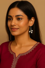 El Regalo Gold Plated Pearl Threader Earrings for Women & Girls | Long Chain Pearls Drop Earrings with Needle Thread Design | Elegant Gold Sui Dhaga Earrings for Wedding, Traditional and Festivals