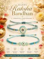 El Regalo 2PCs Rakhis for Brother- Evil Eye Rakhi Combo Set with 2 Rakhis, shagun Pack, Rakhi Message Card in Rakhi Gift Box (Option-3)