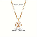 El Regalo Personalized Name Initial Letters Pendant Necklace-Enamelled Name Initials Pendant with Stainless Steel Chain (X)