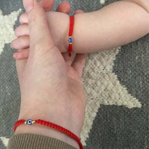 El Regalo Rakhi for Babies - beautiful Evil Eye Nazaria Rakhis for Little Brother/Niece/Nephew Rakhis for Kids/Babies/Toddlers (Red Evil Round)