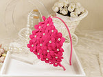 El Regalo Beautiful Bunch Of Flowers Hairband with Pearls, Plastic Headband for Girls Christmas Gift, Pack of 1 - Magenta