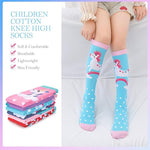 El Regalo Kid's Calf Length Combed Cotton 3 Pairs Cute & Soft Fun Unicorn Printed Funky Socks Cute Animal Cartoon Print Lovely High Knee Socks (3-8 Years), Assorted