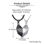 El Regalo 2 Pcs Heart Couples Magnetic Necklace for Couples/Besties/Friends - Black White Matching Pendant Friendship Distance Magnetic Love Heart Jewelry for Boyfriend Girlfriend Valentines Gifts