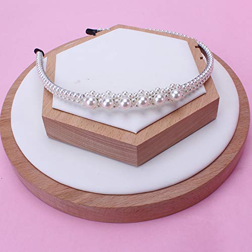 El Regalo Pearl Beads Decoration Plastic Hair Band for Kids, Girls and Women (Bunch of Pearls Flowers Hairband)