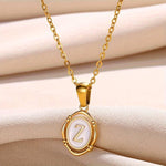 El Regalo Unisex Vintage Style Waterproof Name Initial Letters Pendant Necklaces - Stainless Steel Golden Initials Jewelry - Hypoallergenic Letters Pendant Chain (Letter Z)