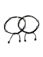 El Regalo 1 Pair Butterfly Boho Macrame Adjustable Oxidized German Silver Bead Nazabattu Anklet for Girls & Women- Bohemian Tribal Thread Anklet Set