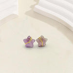 El Regalo Natural Stones Star Stud Earrings- Handcfated Wire Wrapped Celestial Star Earrings for Girls & Women (Purple Amethyst)