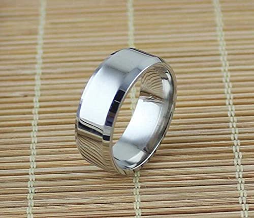 El Regalo Solid Stainless Steel 6mm Plain Classic Band Ring Comfort-Fit for Men Women- Anti Tarnish/Waterproof Plain Dome Stacking Simple Rings Bands Thumb Finger Ring (Silver Flat, 20)