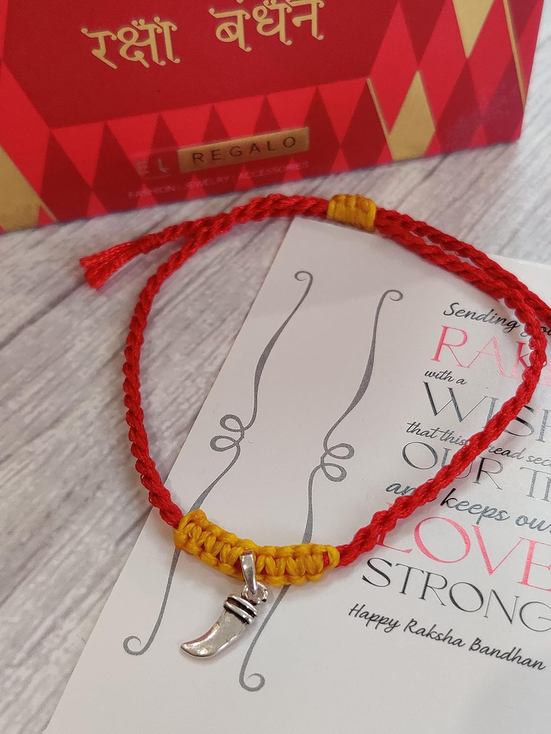 El Regalo 925 Sterling Silver OM/Trident Rakhis for Brother/Nephew/Niece - Real Silver OM Rakhi for Babies/Kids/Men (Chaku Silver Rakhi)