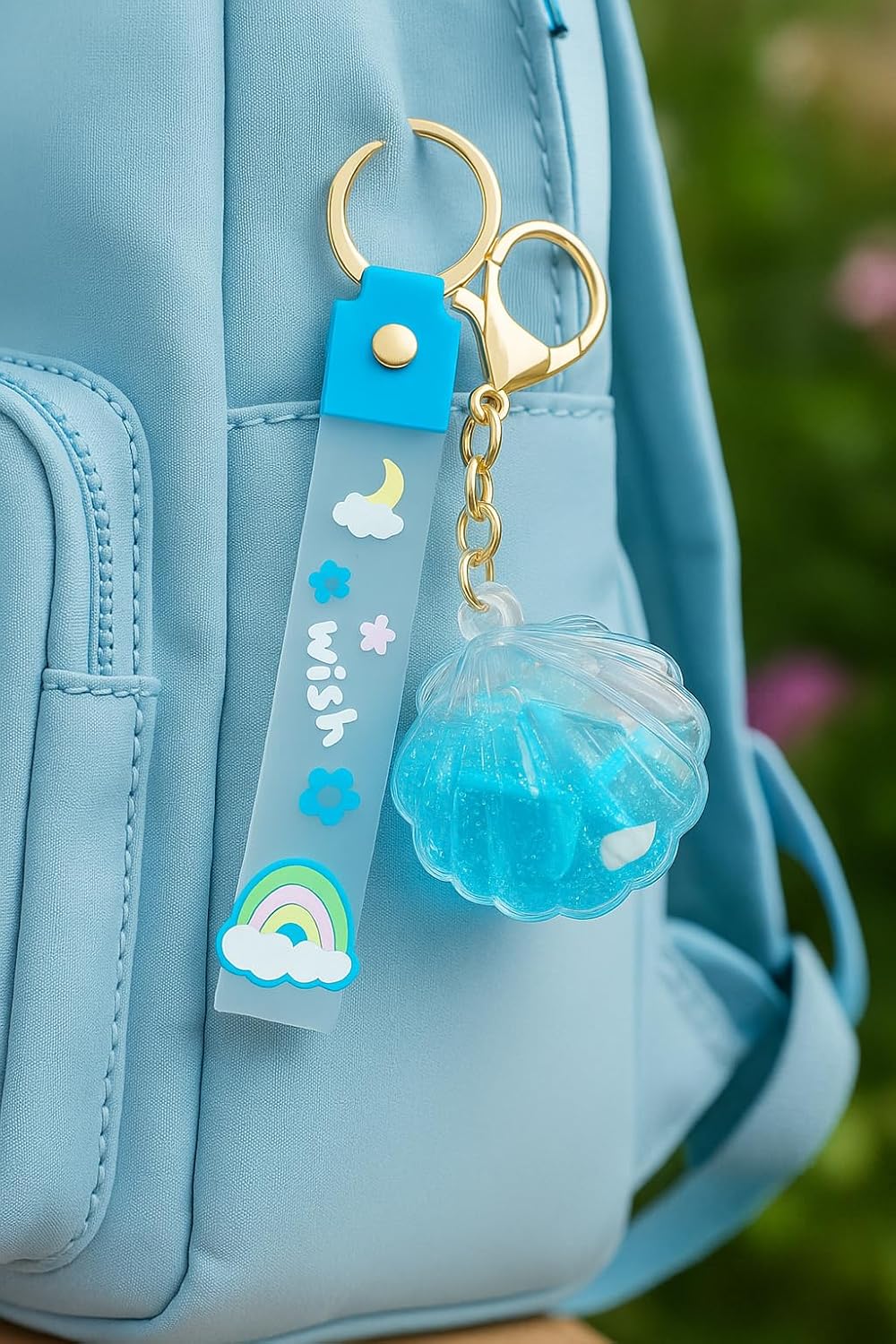 El Regalo 1PC Liquid Filled Keychains for Kids & Teens - Cute Colorful Water Motion Keyrings for Backpack, Purse & Keys - Fun Moving Liquid Design (Style-5)