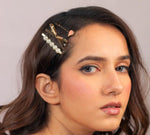El Regalo 3 Pearls Heart Hair Pins Combo Set- Fancy Hair Pins- Heart, Pearl & Bow Bobby Pins Combo for Girls & Women