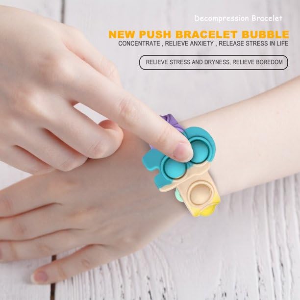 El Regalo 4PCs Pop It Rakhi Band for Kids - Kids Bracelet Rakhi for Little Brother/ Sister with Message Card, Roli Chawal Shagun in Rakhi Gift Box