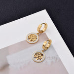 El Regalo Stainless Steel Ati Tarnish- NO RUST Earrings- Rose Gold Plated Stainless Steel Cute Stud Earrings for Women/Girls (Tree of Life Earrings)