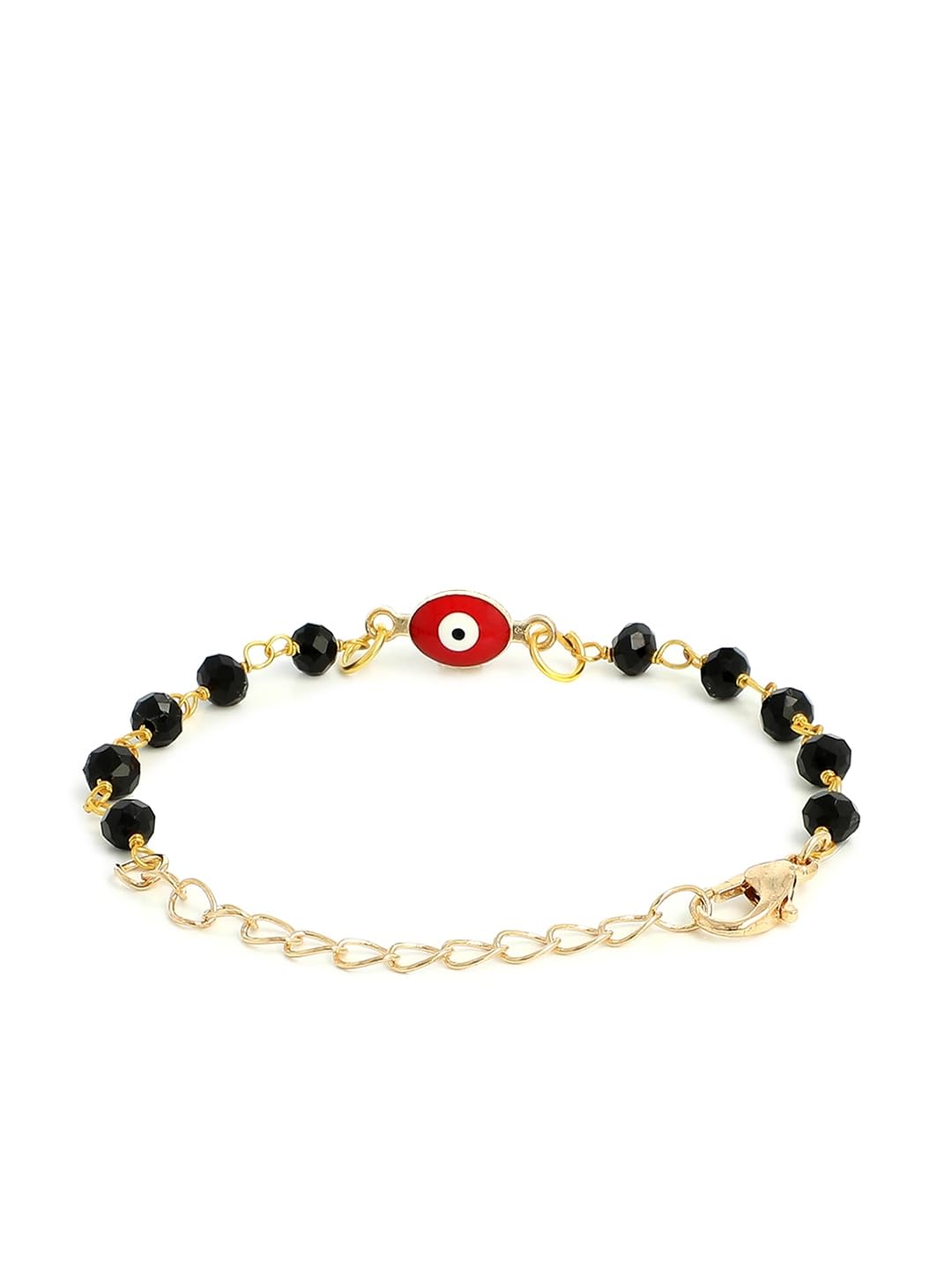 EL REGALO Unisex Kids Gold-Toned & Black Gold-Plated Nazaria Ring Bracelet