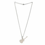 El Regalo 1PC Guitar Pendant Necklace-Stainless Steel Rock Electric Guitar Unisex Pendant Necklace for Girls/Boys/Men/Women- Hip Hop Music Necklace Jewellry for Music Lovers (Silver)