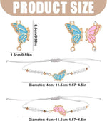 El Regalo 2PCs Butterfly Friendship Bracelets Set for Girls - Adjustable Handmade BFF Strand Bracelets for Best Friends - Symbolic Matching Jewelry for Birthday, Christmas, Graduation, Anniversary (White)