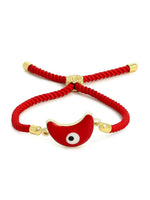 El Regalo 1PC Evil Eye Rakhi with shagun & Message Card Gift Box- Crescent Moon Evil Eye Unisex Rakhi for Brother/Bhabhi/Niece or Nephew (Red Moon Evil Eye Rakhi)