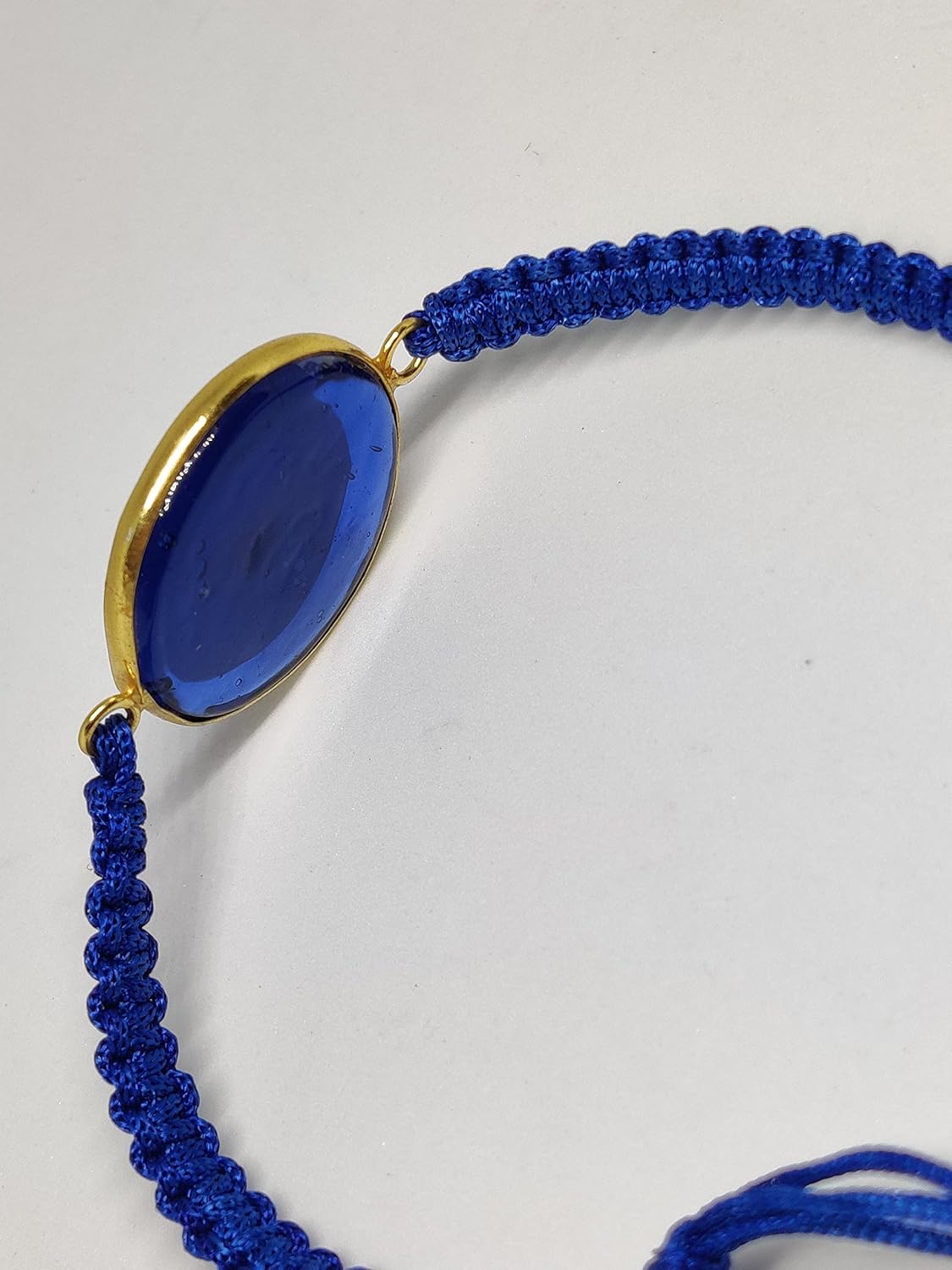El Regalo Evil Eye Bracelet - Big Evil Eye Handmade Glass Lamp work Unisex Adjustable for Men & Women (Blue)
