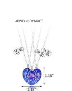 El Regalo 3 PCs BFF Best Friend Forever Split Heart Magnetic Matching Pendant Necklaces Set for Kids/Girls/Teens- Friendship Puzzle Necklaces Sets for Besties (Blue Dphphin Shell BFF)