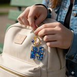 El Regalo Royal Blue Evil Eye Keychain Name Initial Letters- Alphabet Letter Keyring with Evil Eye Charm - Unisex Stylish Bag Charm, Keyring, Gift for Friends & Family (N Letter)