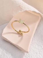 El Regalo 1PC Cute Stainless Steel Butterfly Ring- Anti Tarnish, Adjustable Butterfly Finger Rings for Girls & Women (Gold)