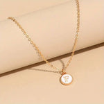 El Regalo Unisex Personalized Name Initial Letters Pendant Necklace-Enamelled Name Initials Pendant with Stainless Steel Chain (F)