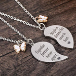 El Regalo Bff Necklace For 2-Split Heart Together Forever, Never Apart Best Friends Butterfly Pendant Friendship pattern Set Of 2 Gifts For Bestie, Best Friends For Girls