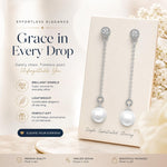 El Regalo Minimalist Pearl Tassel Earrings for Women | Elegant Chain Drop Earrings | Indo Western Style Dangle Pearl Earrings (Style-3)